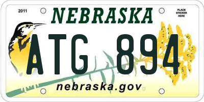 NE license plate ATG894