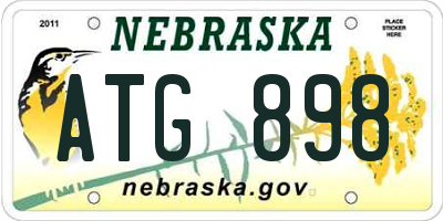 NE license plate ATG898
