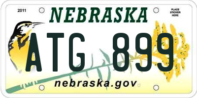 NE license plate ATG899