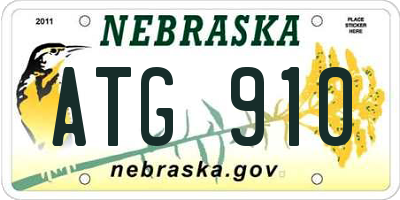 NE license plate ATG910