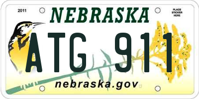 NE license plate ATG911