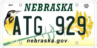 NE license plate ATG929