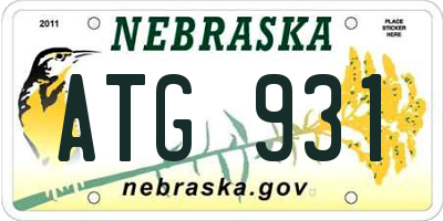 NE license plate ATG931