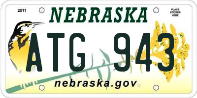 NE license plate ATG943