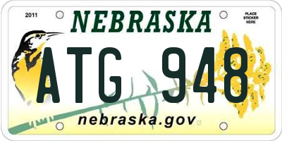 NE license plate ATG948