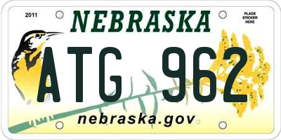 NE license plate ATG962
