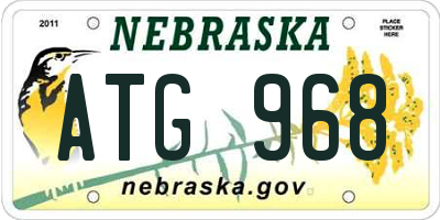 NE license plate ATG968
