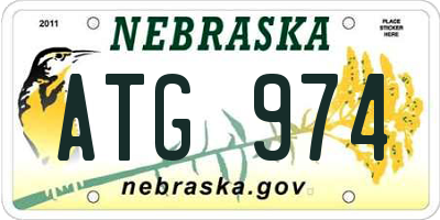 NE license plate ATG974