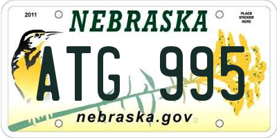 NE license plate ATG995