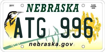 NE license plate ATG996
