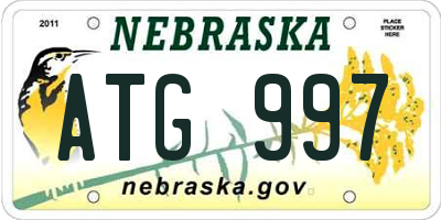 NE license plate ATG997