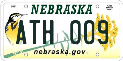 NE license plate ATH009