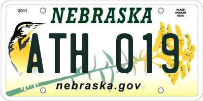 NE license plate ATH019