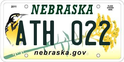 NE license plate ATH022