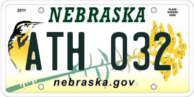 NE license plate ATH032