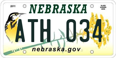 NE license plate ATH034