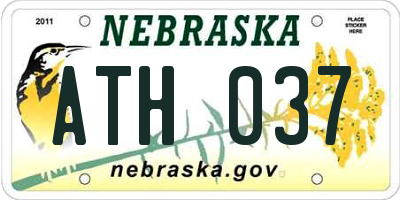 NE license plate ATH037