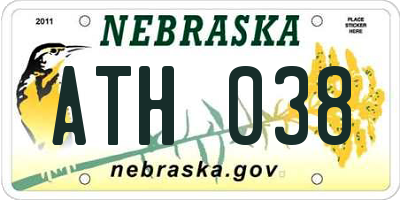 NE license plate ATH038