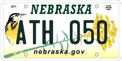 NE license plate ATH050