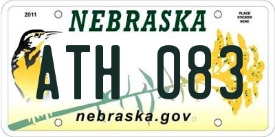 NE license plate ATH083