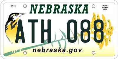 NE license plate ATH088