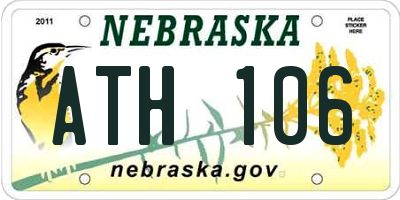 NE license plate ATH106