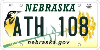 NE license plate ATH108