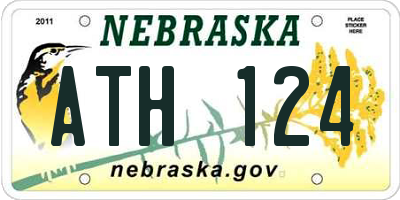 NE license plate ATH124
