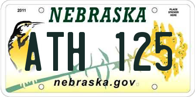 NE license plate ATH125