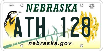 NE license plate ATH128