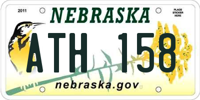 NE license plate ATH158
