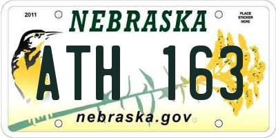 NE license plate ATH163