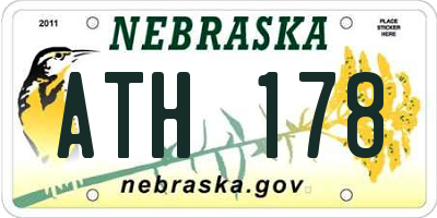 NE license plate ATH178