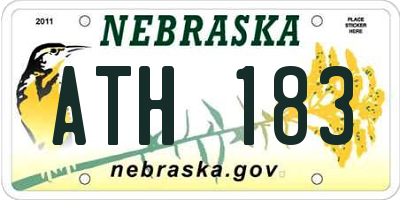 NE license plate ATH183