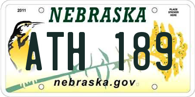 NE license plate ATH189