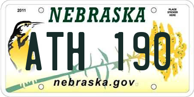NE license plate ATH190