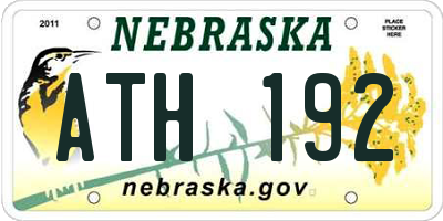 NE license plate ATH192