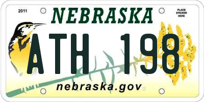 NE license plate ATH198
