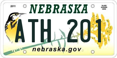 NE license plate ATH201