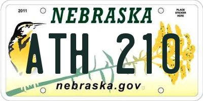 NE license plate ATH210