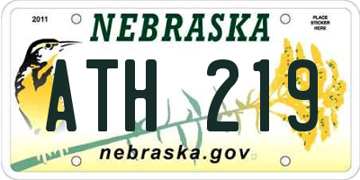 NE license plate ATH219