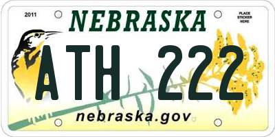 NE license plate ATH222