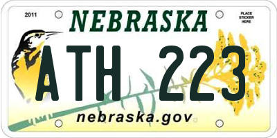 NE license plate ATH223