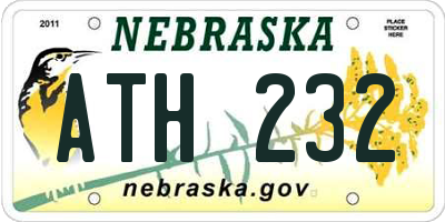 NE license plate ATH232