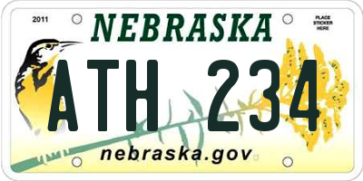 NE license plate ATH234