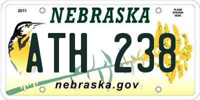 NE license plate ATH238