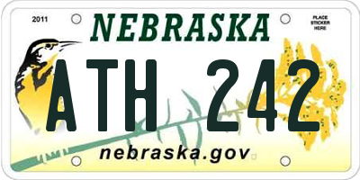 NE license plate ATH242