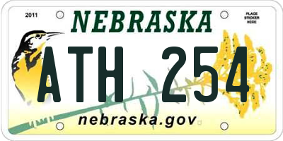 NE license plate ATH254