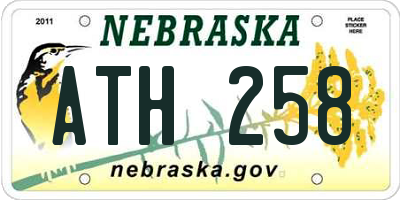 NE license plate ATH258