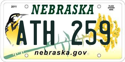 NE license plate ATH259